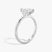 Pear Cut - Plain Band - 6 Prong Classic Ring - 18 K Gold